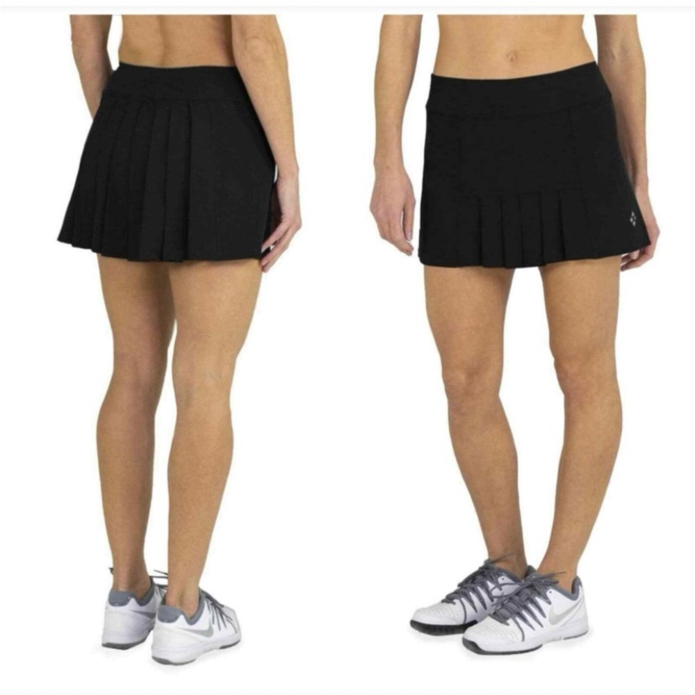 JoFit Womens Essential Dash Pleated Tennis Skort Skirt Golf Pickleball Black New - Picture 6 of 6